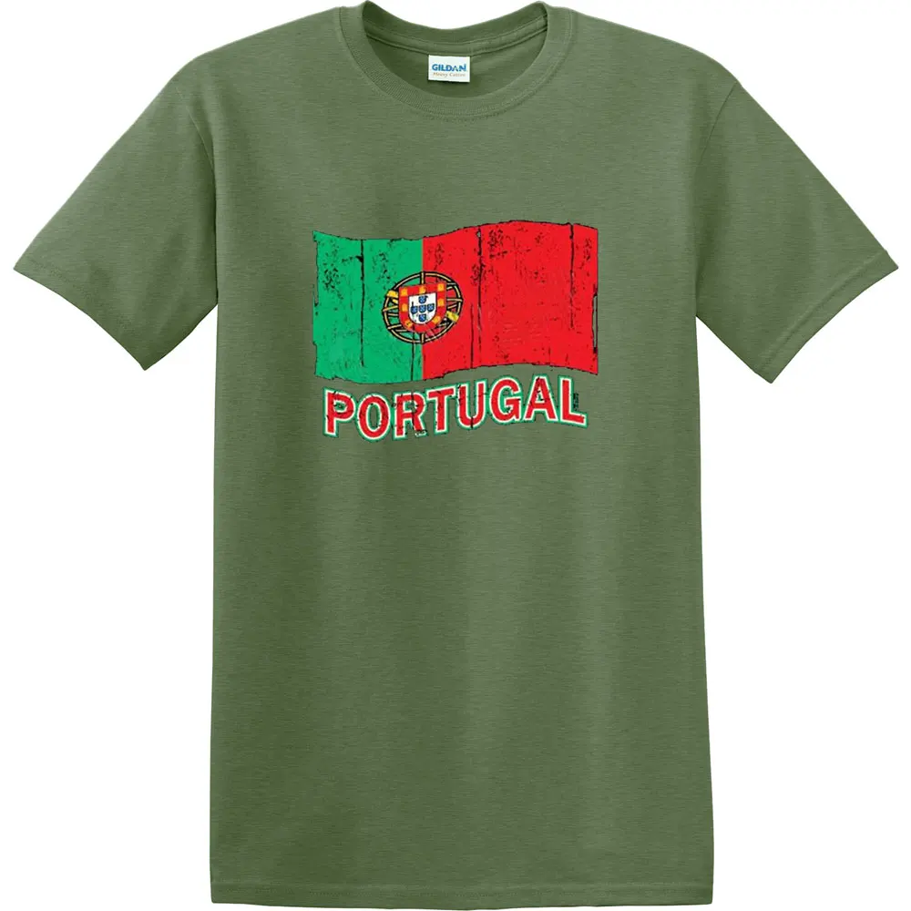 Португалии флаг взрослых Футболка бедствия португальский Cool Tee for Для мужчин-1060C |