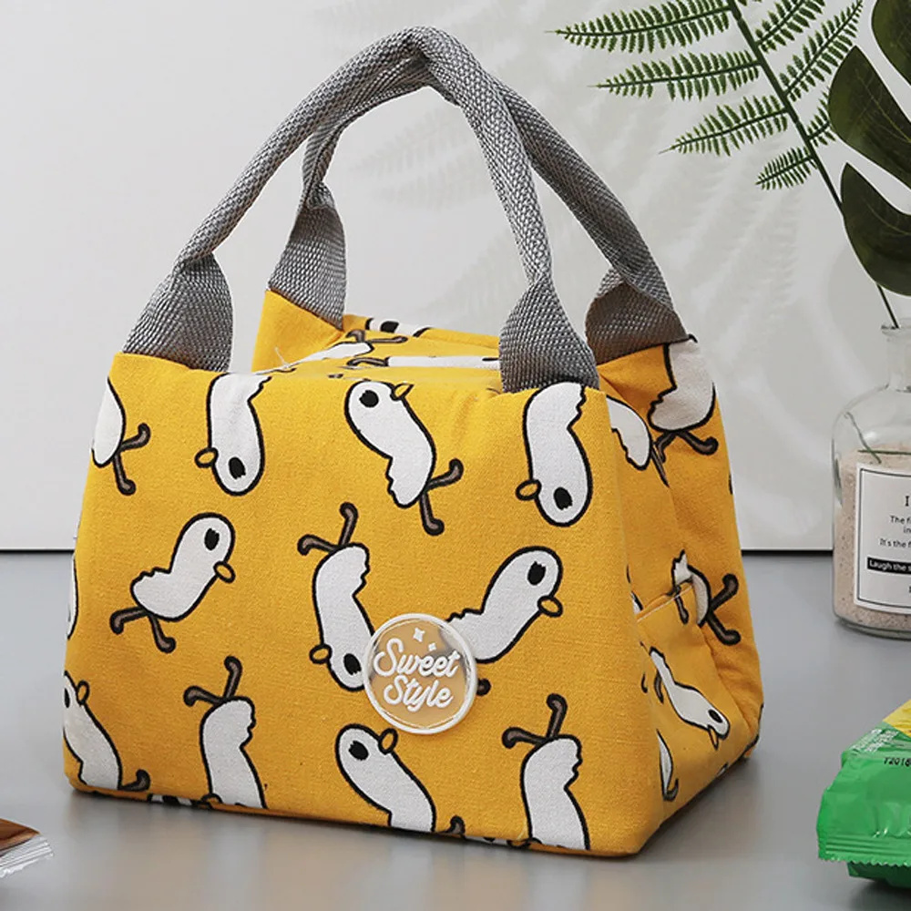 Высококачественные сумки для обедов женщин детей мужчин изолированные холщовые