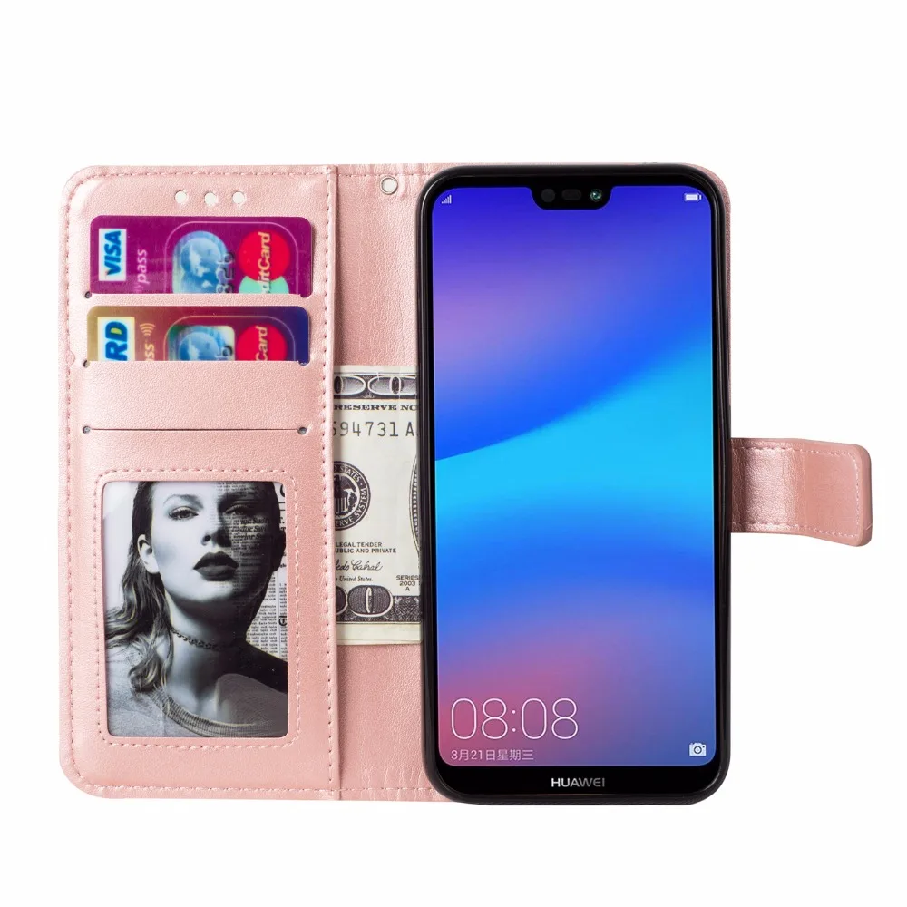 Мобильный телефон Coque Футляр чехол для huawei P20 Lite P20Lite с мягким силиконовым высоким качеством тотемный принт из искусственной кожи флип-кошелек