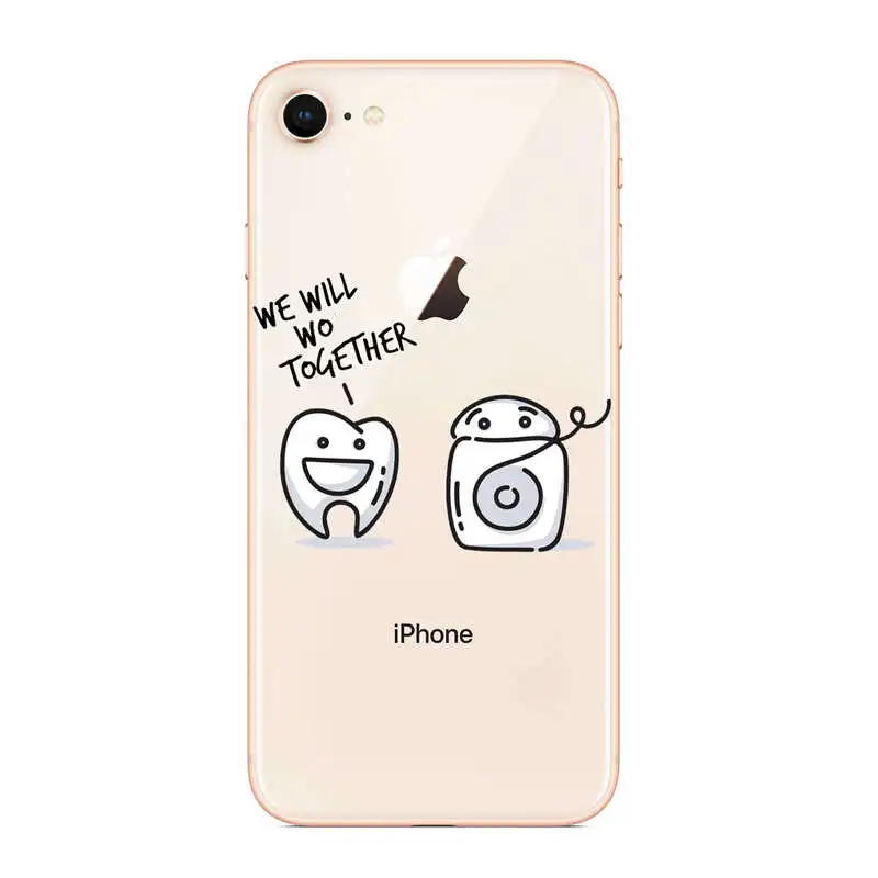 Чехлы для телефонов для iPhone 7 7Plus 8 8P 6 6s 5 5S SE 6 Plus 6s Plus 6s уникальный дизайн милые зубы мудрости стоматолога зуб LoveClear чехол