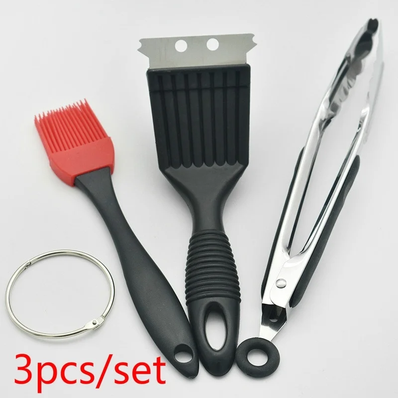 3 шт./компл. инструмент для барбекю из нержавеющей стали зажим еды силиконовый
