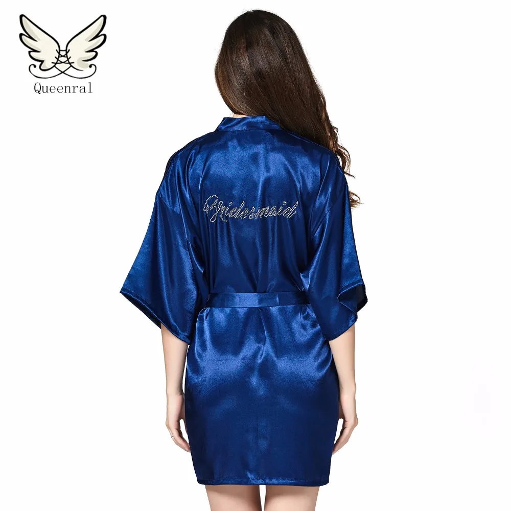 Queenral шелковое платье подружки невесты халат атласный пикантные Для женщин