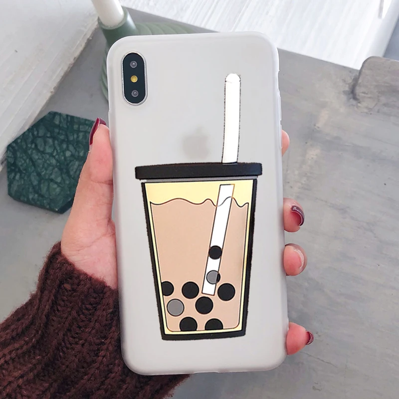 PearlCup Matte Clear Забавный чехол с 3D рисунком молочного чая для huawei Y5 Prime Y6II Y6 Pro Y7 Prime Y9 силиконовый чехол для телефона из ТПУ - Цвет: PearlCup Matte Clear