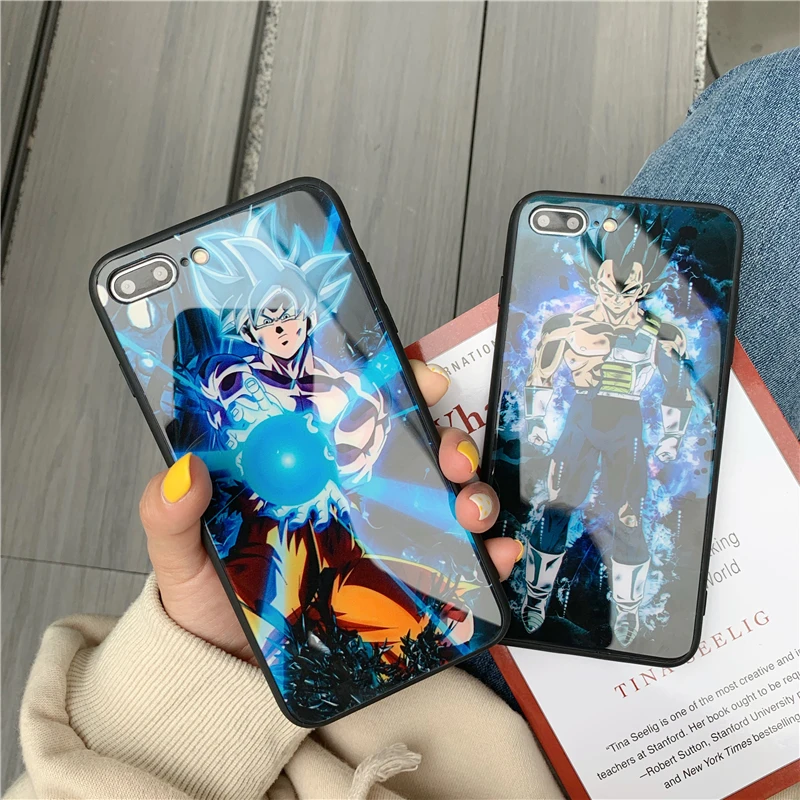 Super Saiyan vegeta Dragon Ball Z Сон Гоку чехол для iPhone 11 Pro 8, 7, 6, 6S Plus, X Xs Max Xr роскошный зеркальный Стекло чехол Coque