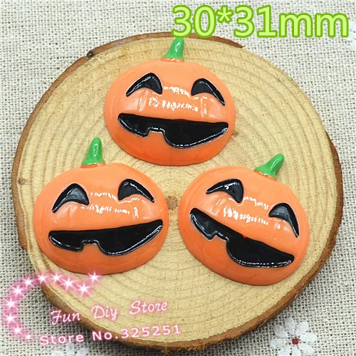 

cute Halloween Party smile pumppkin Resin Cabochon Flat Back crafts 50pcs 30*31mm