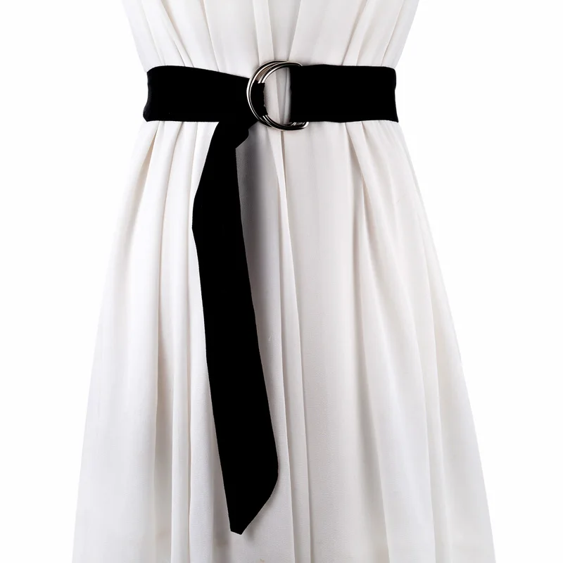 Женский ремень 2017 Модные Качественные замшевые ремни с двумя кольцами пояс для