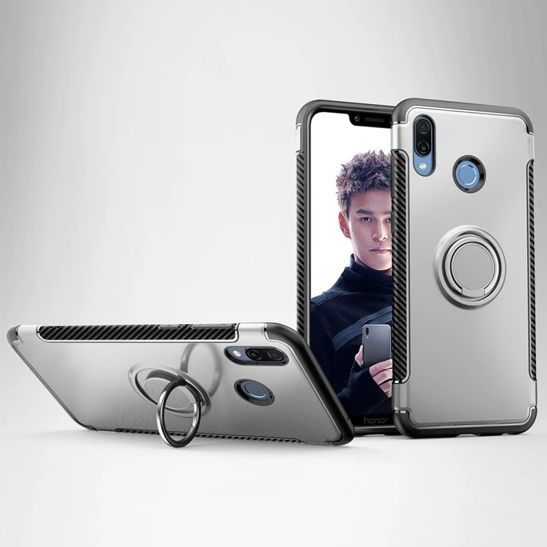 Huawei P Smart чехол, полное защитное кольцо, магнитный держатель, противоударный чехол для huawei P Smart Plus, автомобильный чехол