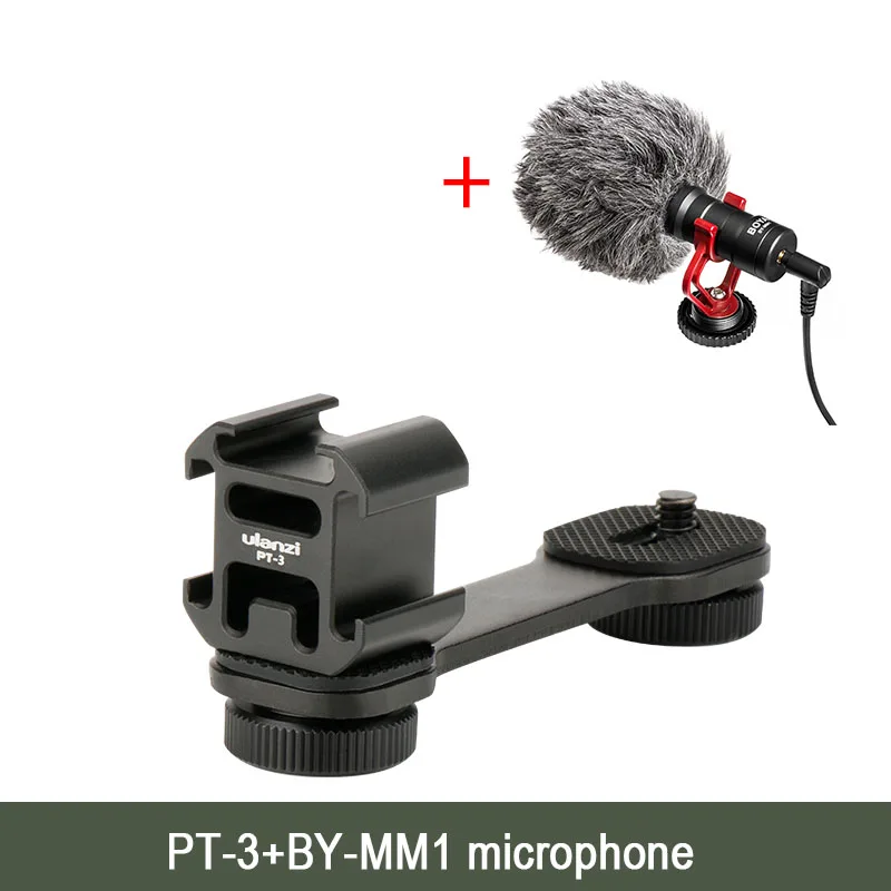 Ulanzi PT-3 металлический удлинитель 3 крепления для холодного башмака для Zhiyun Smooth 4/DJI OSMO/Vimble 2 Gimbal светодиодный светильник BY-MM1 микрофоном - Цвет: PT-3 BY-MM1