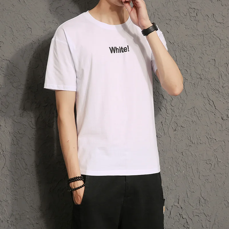 НОВОЕ письмо черный белый Красный Синий печатных футболки 2017 лето повседневная