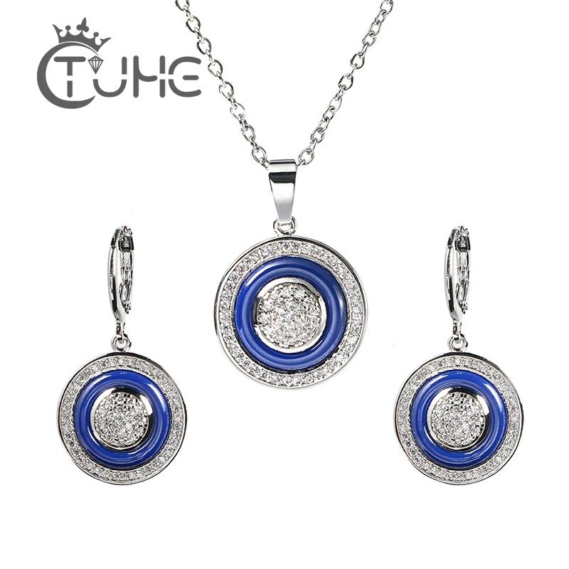 Комплект из колье и серёг под розовое золото 585 пробы|Ювелирные наборы| |