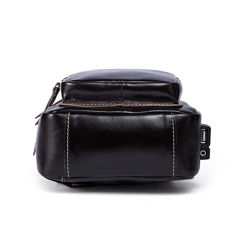 

Johnature Fashion Genuine Leather Men Chest Bags 2021 New Vintage Zipper&Hasp Cowhide Multifunction Crossbody Bags