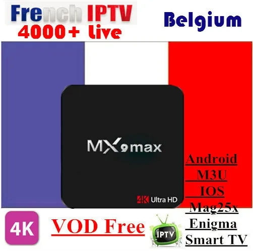 MX9 Max с 1 год Европа ТВ/Арабский ТВ/Америка ТВ настроен Android 7,1 Smart tv Box RK3328 2G 16G медиаплеер телеприставка