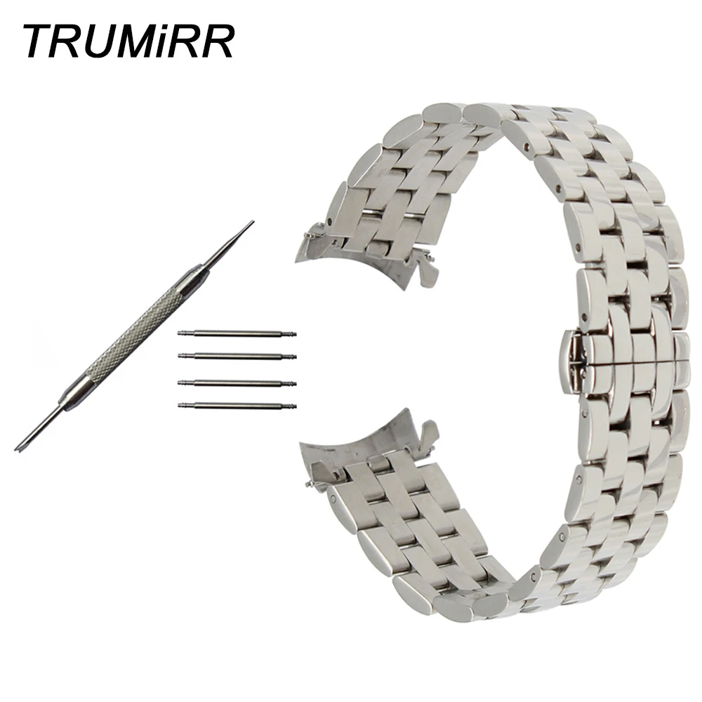 

Stainless Steel Watchband Curved End Strap for Montblanc Men Women Watch Band Butterfly Clasp Wrist Bracelet 18mm 20mm 22mm 24mm