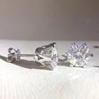 Женские серьги с муассанитом, подлинное Белое золото 14 к 585 пробы, цвет DF, 2,0 карат, ctw, серьги с круглым бриллиантом и муассанитом