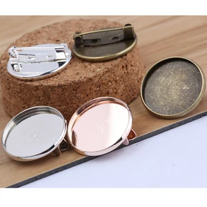 Основа для броши reidgaller, металлическая круглая, диаметр 20 мм, 20 шт.