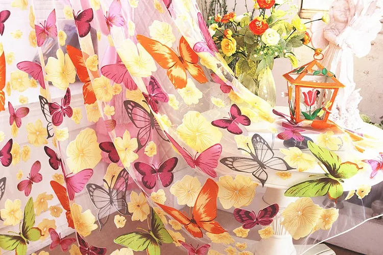 Новая классическая Классическая занавеска с бабочками для окон индивидуальные