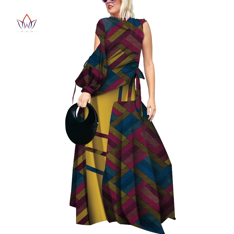 

African Women Crop Skirt Top Plus Size Dashiki 2 Piece Set African Clothes for Women Cotton Print Wax Suit for party WY4683