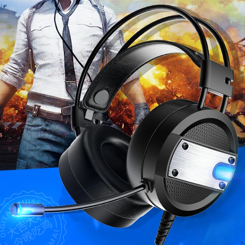 Светодиодный светильник игровая гарнитура глубокие басы игровые наушники