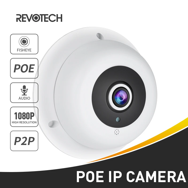 POE Audio Fisheye FHD 1920x1080P МП 3 светодиосветодиодный ночного видения панорамная IP-камера