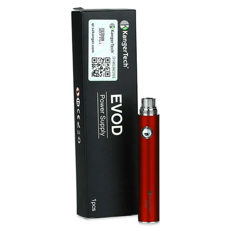 100% оригинал Kangertech EVOD ручной Батарея 650 мАч встроенной с эго нить VAPE mod электронная