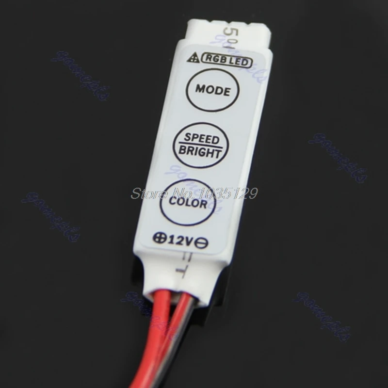 Мини 3 ключа 12V 12A контроллер Диммер усилитель для RGB 5050 3528 Светодиодные ленты светильник и Прямая поставка