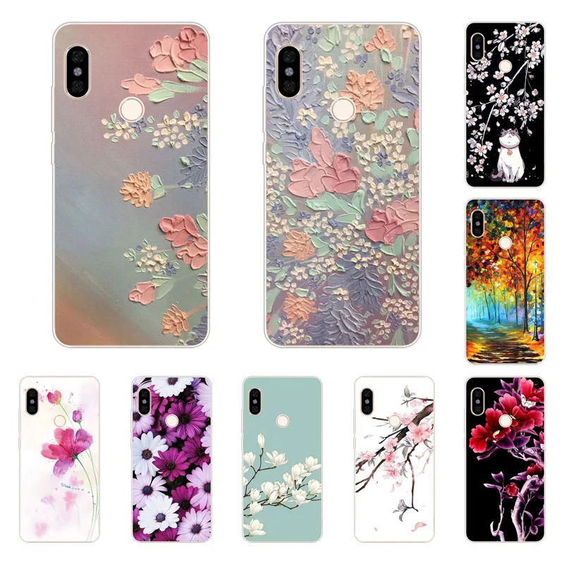 Чехол xiaomi mi 8 силиконовый чехол с цветочным рисунком мягкая задняя крышка из ТПУ