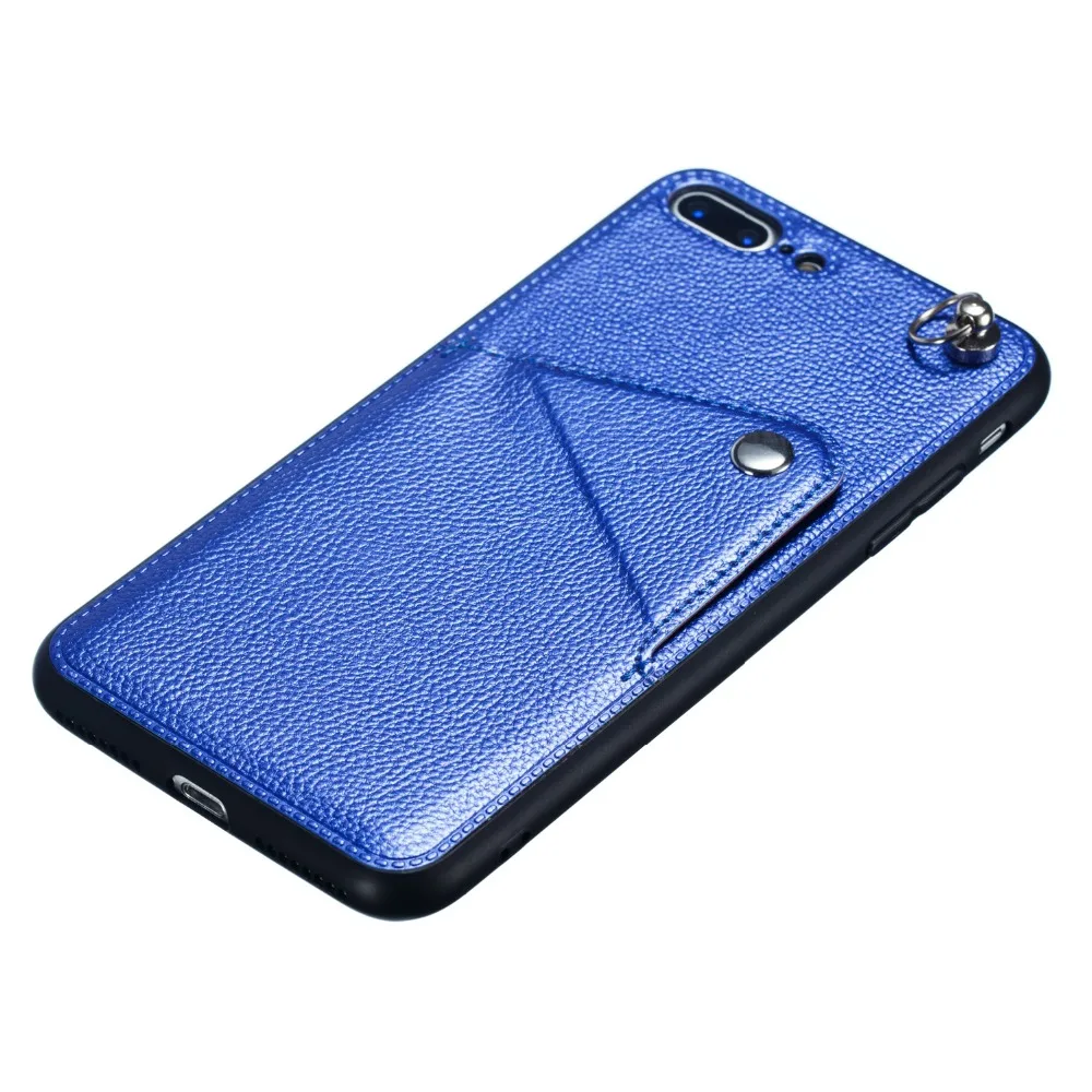 Icool Роскошный кожаный PU для iPhone 7 8 плюс задняя крышка Защитная Поддержка карт