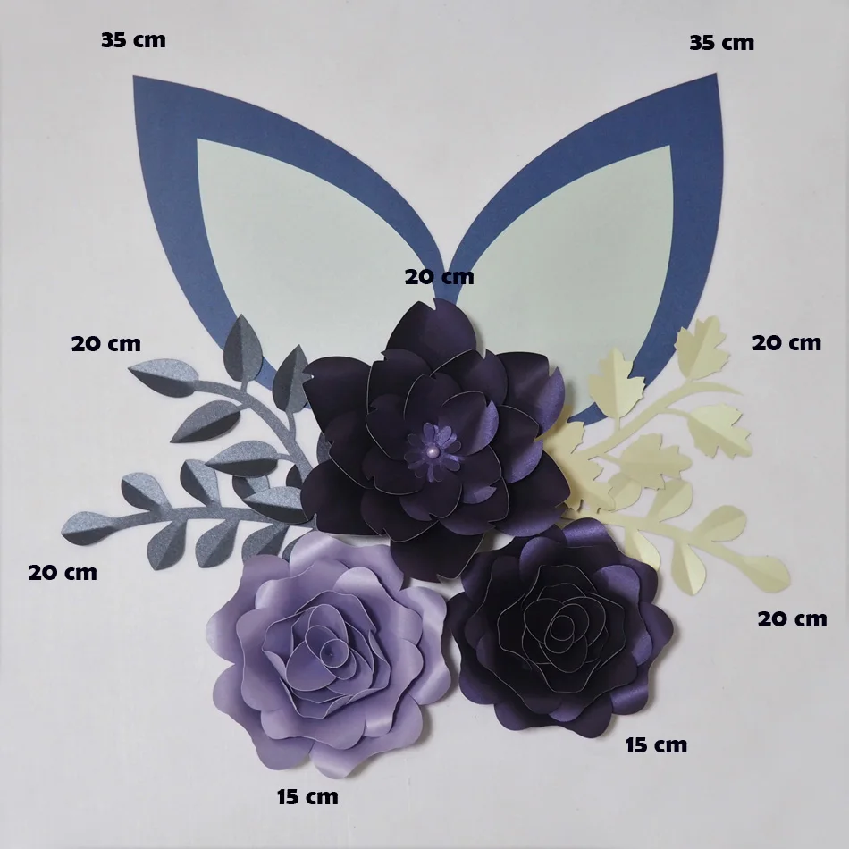 Cardstock Rose DIY Paper Flowers Leaves Ears Set For Wedding &amp Event Backdrops Decorations Nursery Wall Deco Video Tutorials | Дом и сад