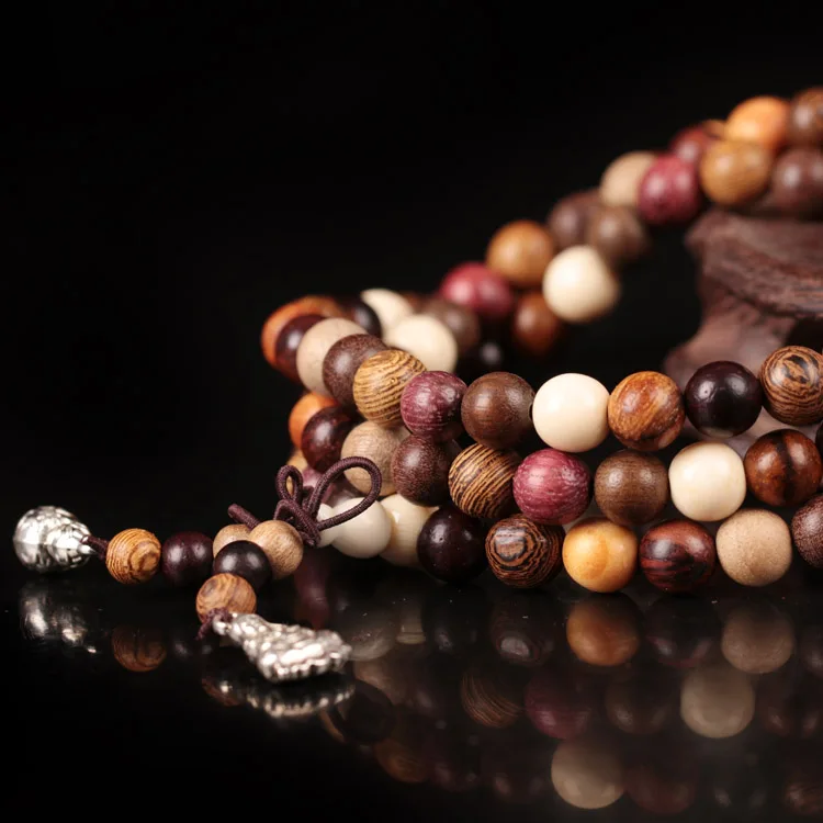 Натуральное разнообразие сандаловое дерево браслет Будда с деревянными