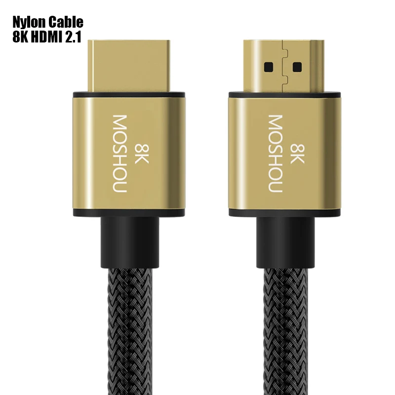 HDMI 2,1 кабели 8 к 60 Гц 4 к 120 Гц MOSHOU 48 Гбит/с Полоса пропускания ARC видео шнур для усилителя ТВ высокой четкости мультимедийный интерфейс - Цвет: 8K HDMI 2.1 Nylon