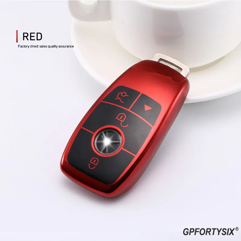 Car Key Case For Mercedes Benz 2016 2017 2018 E S Class Full Coverage Soft TPU Bag Shell Cover Holder Keyring Auto key shell | Автомобили