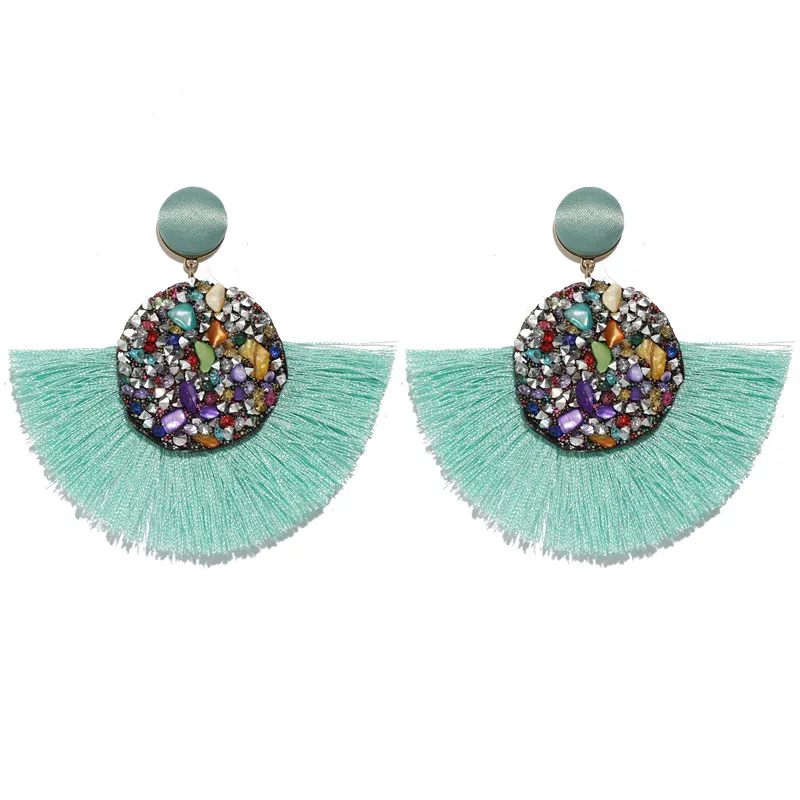 CWEEL серьги с кисточками для женщин Brincos Boho Эффектные серьги с бахромой круг Винтажные висячие круглые модные ювелирные украшения для ушей - Окраска металла: W73984