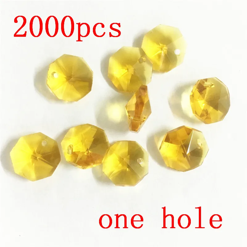 Большая скидка топаз 2000pcs14mm стеклянные Восьмиугольные бусины одно отверстие