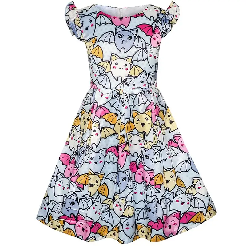 

Girls Dress Halloween Bat Costume Cartoon Dress 2020 Summer Princess Wedding Party Dresses Clothes Size 4-12 Carnival Vestidos