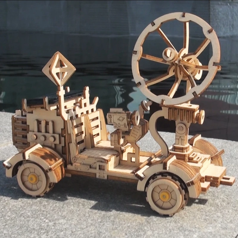 Robotime подвижные Луна Багги солнечной энергии игрушки 3D DIY лазерной резки
