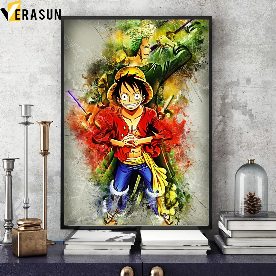 Eiichiro Oda one piece Луффи Зоро Ace Shanks комические плакаты и принты настенные художественные картины на холсте настенные картины декор детской комнаты