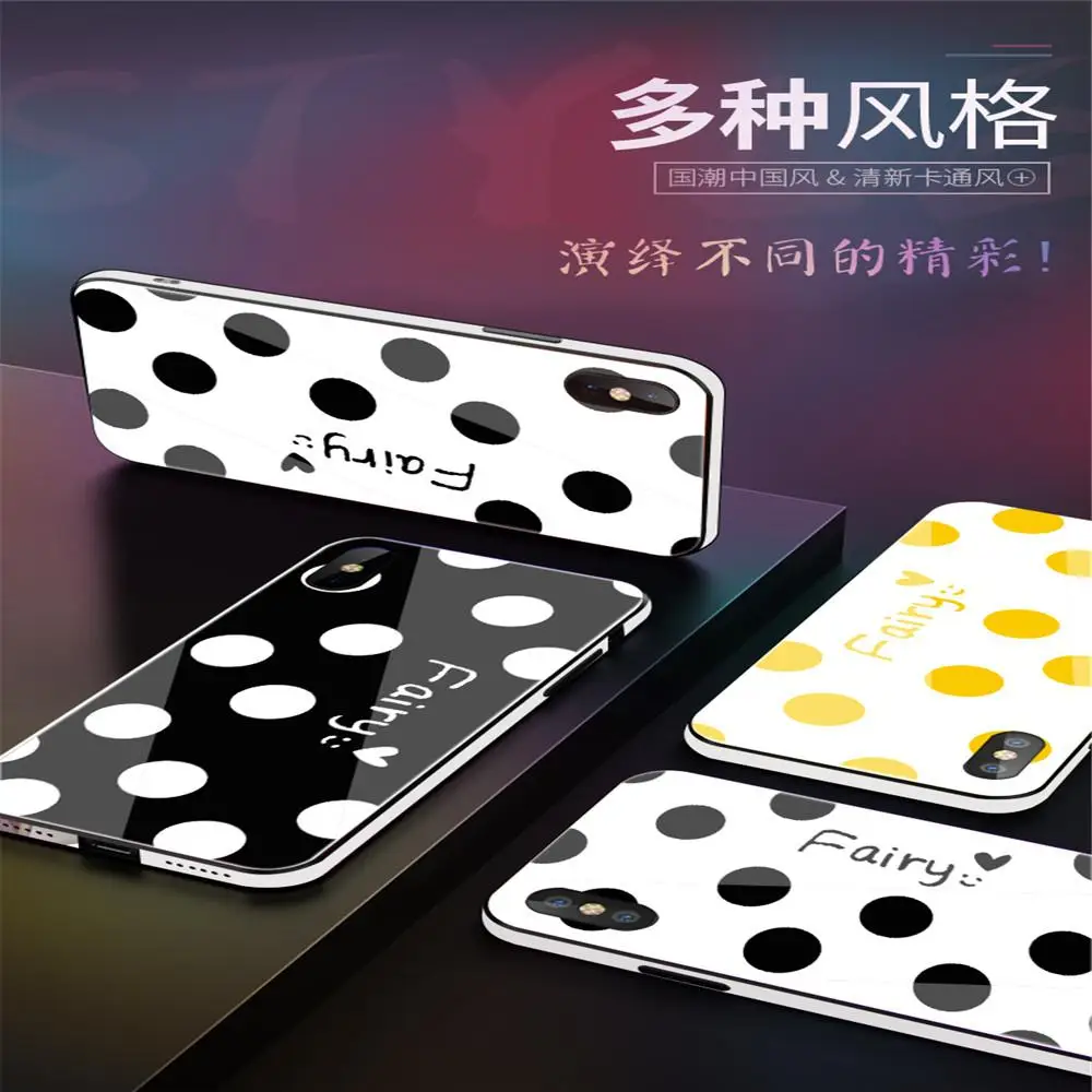 Kuulee For iPhone 6 plus/6S plus Fashion Wave Point Pattern Color Edge Soft Glass Full Protection Anti-falling Phone Case |