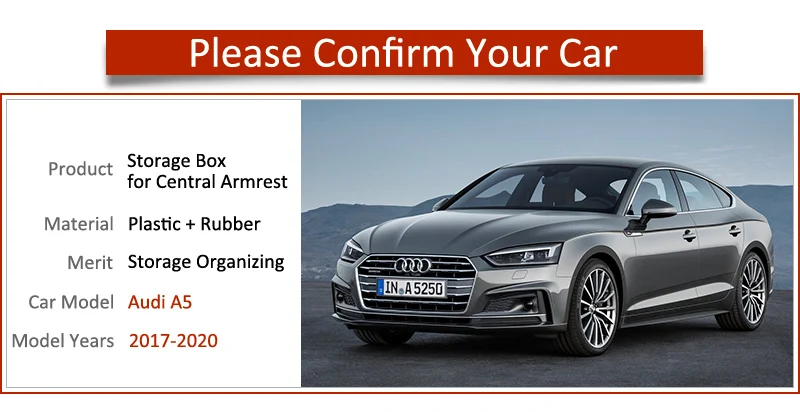 Подлокотник для хранения и поддержания порядка Audi A5 2017 2018 2019 F5 RS5 S5 S line RS 5