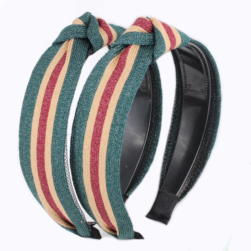 

New Trendy Top Knot Headbands for women Korean Striped Hairbands with Teeth for Festival Fashion Hair Accessories for girls