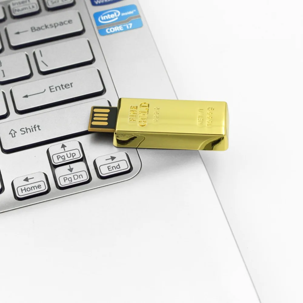 Модный USB флеш накопитель 8 ГБ 16 32 водонепроницаемый супер бык золотая ручка карта