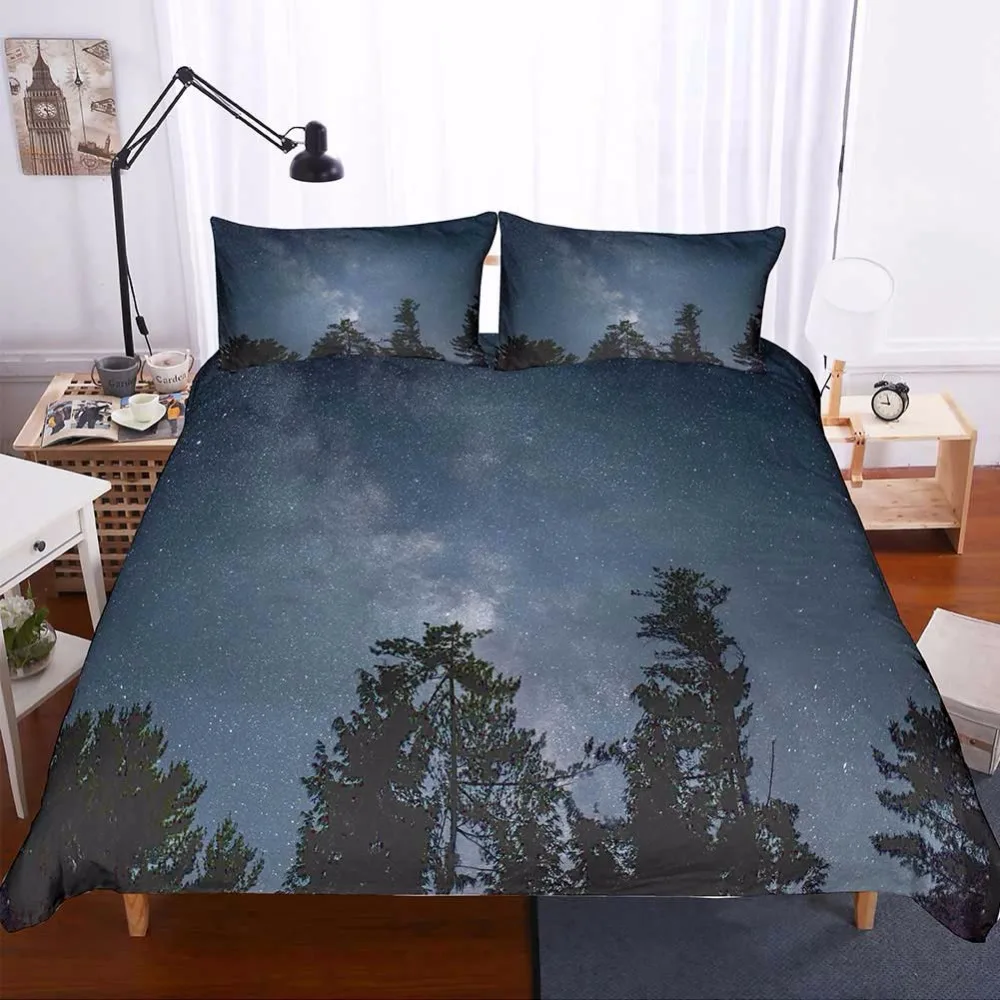 Starry Sky 3d Print Designer Bedding Sets Space Earth Planet Comforter Bed Quilt Cover Sheets King Size Bedlinen F | Дом и сад