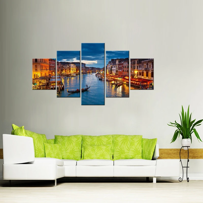 5 шт. Ночная Венецианская паруса картина с изображением лодки для гостиной Декор