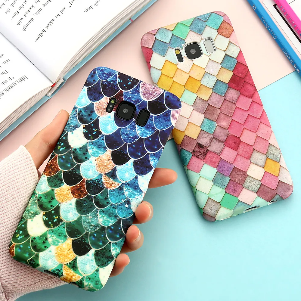 FLOVEME русалка весы чехол для samsung S9 S8 Plus S7 Edge Funda Русалка J5 J8 J6 J4 A3 A5 2017 черный |