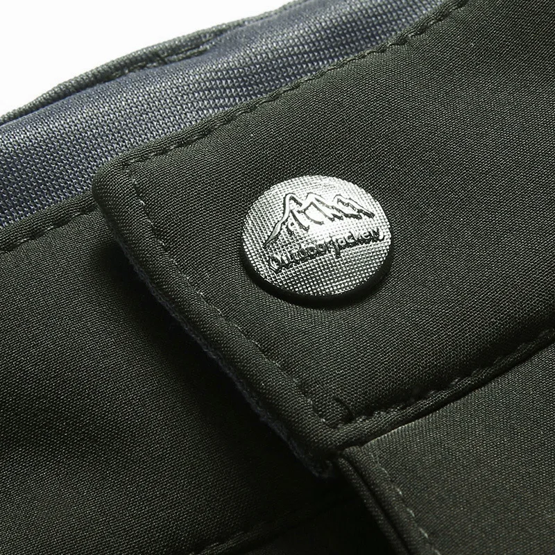 

Outdoor men's soft shell with fleece thermal shock mountaineering trousers wind - proof waterproof wear - resistant ski pants