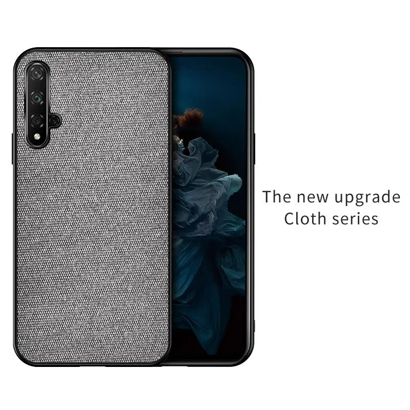 Gray Чехол из хлопковой ткани для huawei Honor 20 Lite Pro 20I Retra, силиконовая ткань, задняя крышка Honor 20 Lite, чехол Honor20 Lite, чехол s 20 Lite - Цвет: Gray