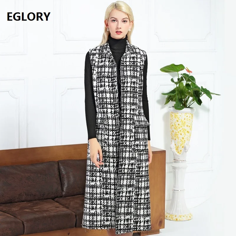 

Top Quality New Fashion Long Cardigan Jackets 2018 Autumn Winter Long Vest Outerwear Coat Female Vintage Plaid Jacket Casual