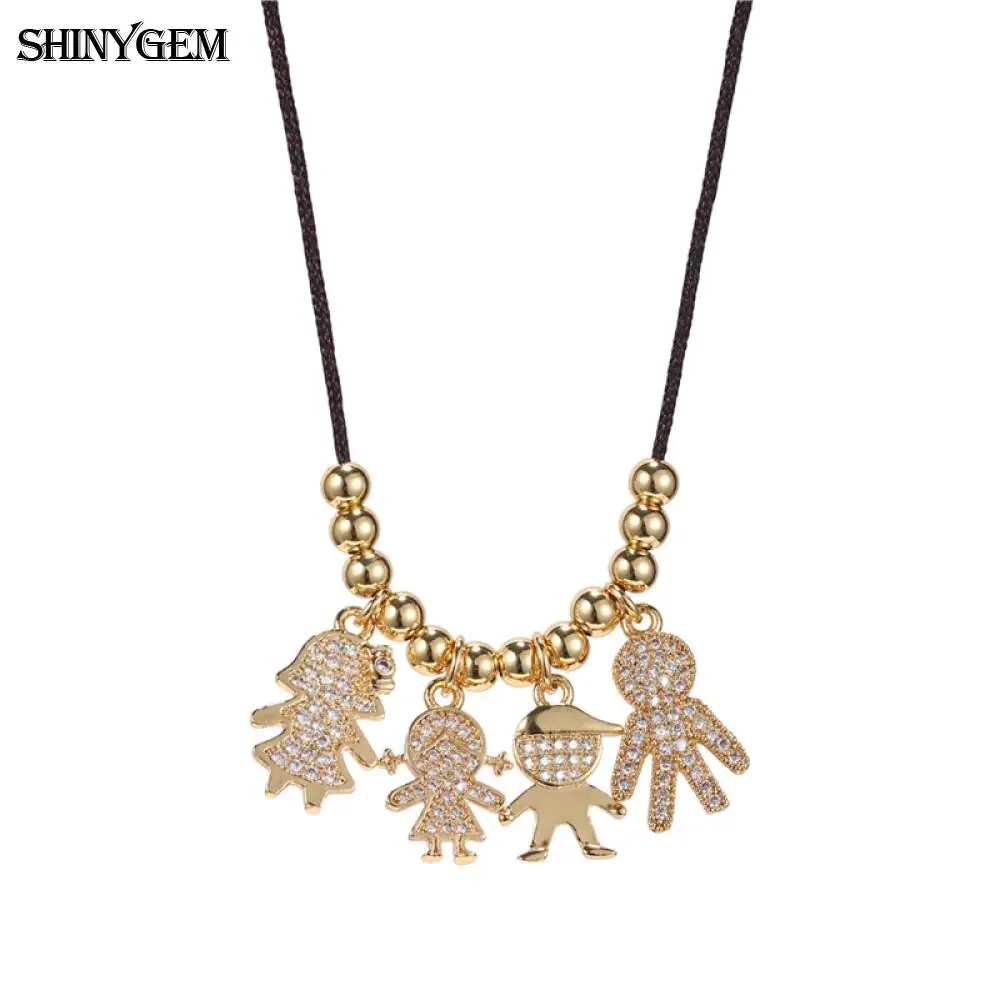 Женское ожерелье с подвеской ShinyGem длинное коричневое регулируемое золотыми