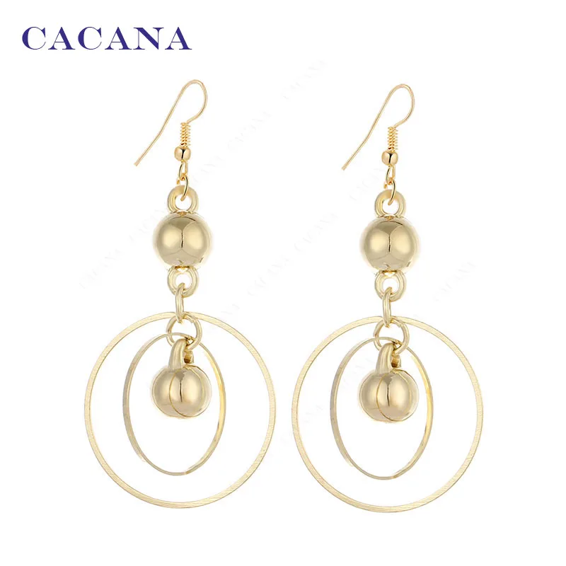 Длинные серьги CACANA для женщин круглая бижутерия Лидер продаж No. A311 A312|dangle long