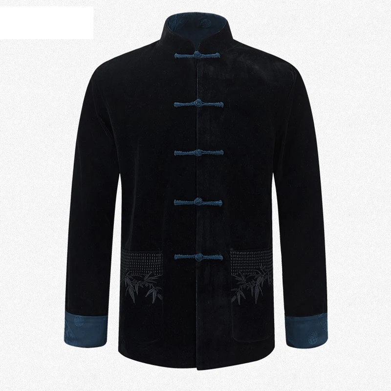 Куртка Кунг фу мужская с вышивкой пиджак по обеим сторонам Размеры M L XL XXL 3XL