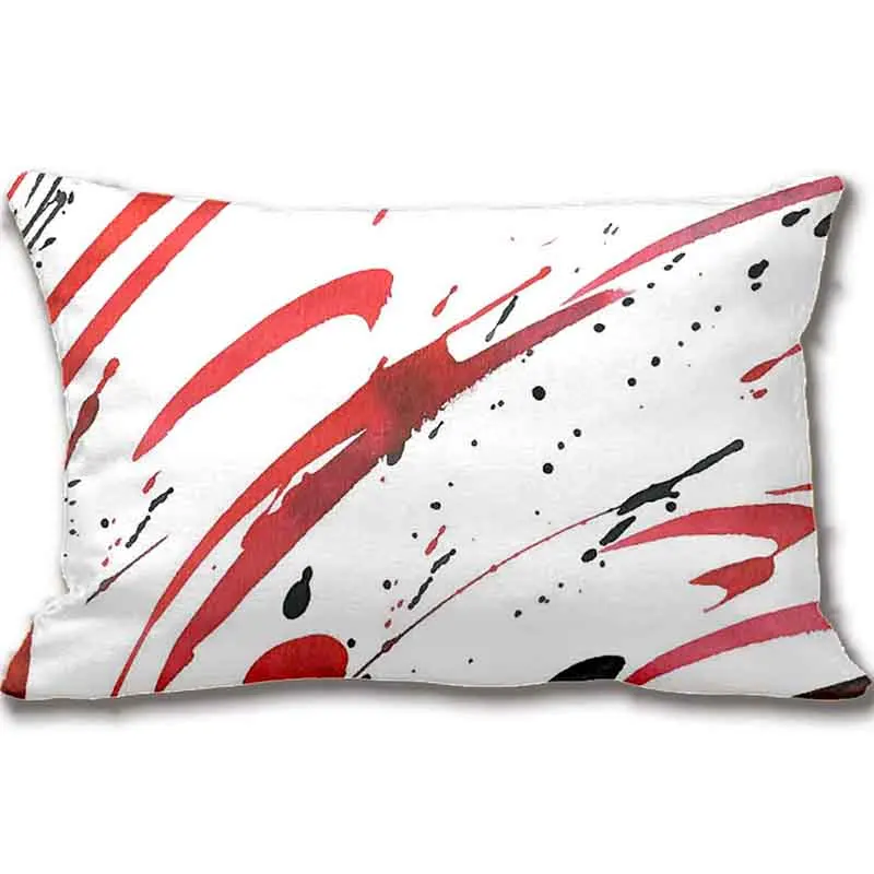Красная серая черная Акварельная Абстрактная Декоративная наволочка для